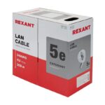Кабель витая пара U/UTP кат.5E 4х2х24AWG solid CU PVC сер. (м) Rexant 01-0043 — изображение 6