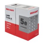 Кабель витая пара U/UTP кат.5E 4х2х24AWG solid CU PVC сер. (м) Rexant 01-0043 — изображение 3