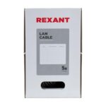 Кабель витая пара U/UTP кат.5E 4х2х24AWG solid CU PVC сер. (м) Rexant 01-0043 — изображение 2