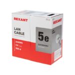 Кабель витая пара U/UTP кат.5E 4х2х24AWG LSZH нг(А)-HF INDOOR SOLID сер. LIGHT (305м) Rexant 01-0059 — изображение 4