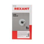 Кабель витая пара U/UTP кат.5E 4х2х24AWG LSZH нг(А)-HF INDOOR SOLID сер. LIGHT (305м) Rexant 01-0059 — изображение 3
