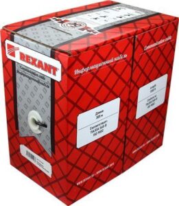 Кабель витая пара F/UTP кат.5e 2х2х24AWG solid PVC INDOOR сер. (м) Rexant 01-0122 — изображение 3