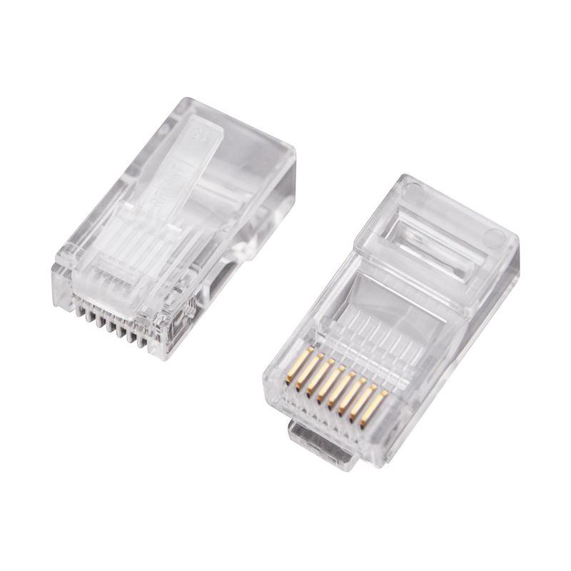05-1021_1.jpeg Джек компьютерный RJ45 (8P8C) кат.5E (уп.100шт) Rexant 05-1021 — изображение 1