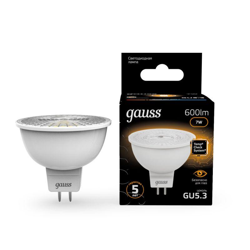 101505107_1.jpeg Лампа светодиодная Black 7Вт MR16 софит 3000К тепл. бел. GU5.3 600лм GAUSS 101505107 — изображение 1