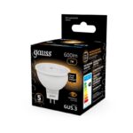 Лампа светодиодная Black 7Вт MR16 софит 3000К тепл. бел. GU5.3 600лм GAUSS 101505107 — изображение 4