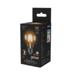 Лампа светодиодная филаментная Black Filament 8Вт A60 грушевидная 2700К тепл. бел. E27 740лм GAUSS 102802108 — изображение 3
