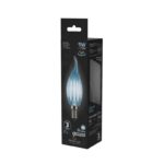 Лампа светодиодная филаментная Black Filament 9Вт свеча на ветру 4100К нейтр. бел. E14 710лм GAUSS 104801209 — изображение 6