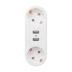 Двойник электрический линейный 16А с/з+2 USB-порта 2.4А бел. Rexant 11-1090 — изображение 5
