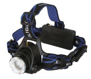 Фонарь аккумуляторный налобный E150 CREE 3Вт фокус 3 режима 220В пластик. черн. (бокс) Ultraflash 12188 — изображение 9