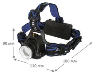 Фонарь аккумуляторный налобный E150 CREE 3Вт фокус 3 режима 220В пластик. черн. (бокс) Ultraflash 12188 — изображение 17