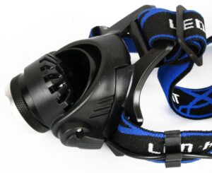 Фонарь аккумуляторный налобный E150 CREE 3Вт фокус 3 режима 220В пластик. черн. (бокс) Ultraflash 12188 — изображение 4