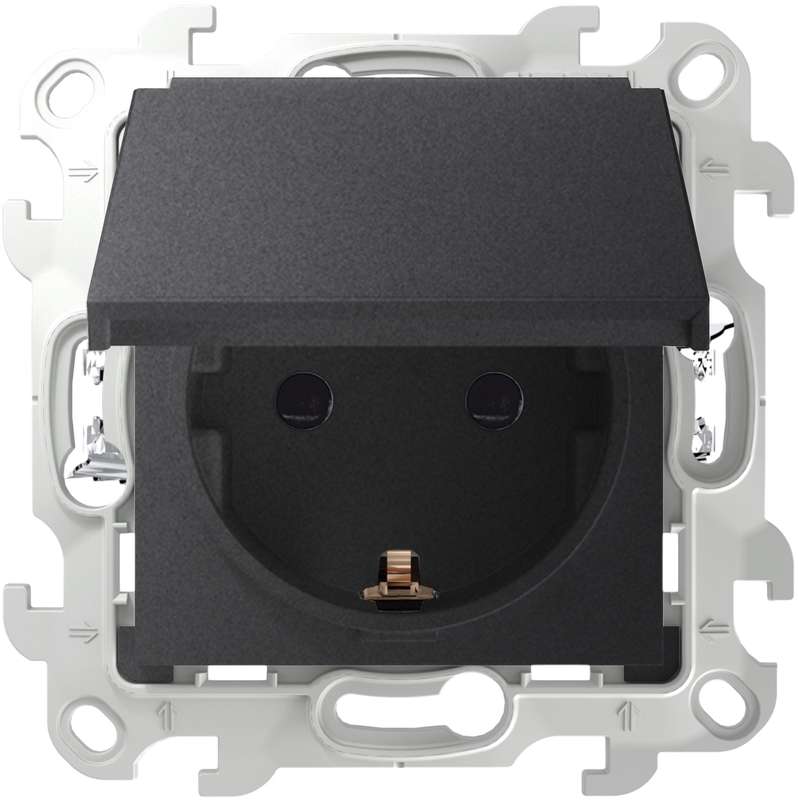 1278964.jpg Розетка 1-м СП Simon 24 16А IP44 2P+E Push&Go механизм графит Simon 2420448-038 — изображение 1
