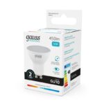 Лампа светодиодная Elementary 5.5Вт MR16 софит 4100К нейтр. бел. GU10 450лм GAUSS 13626 — изображение 2