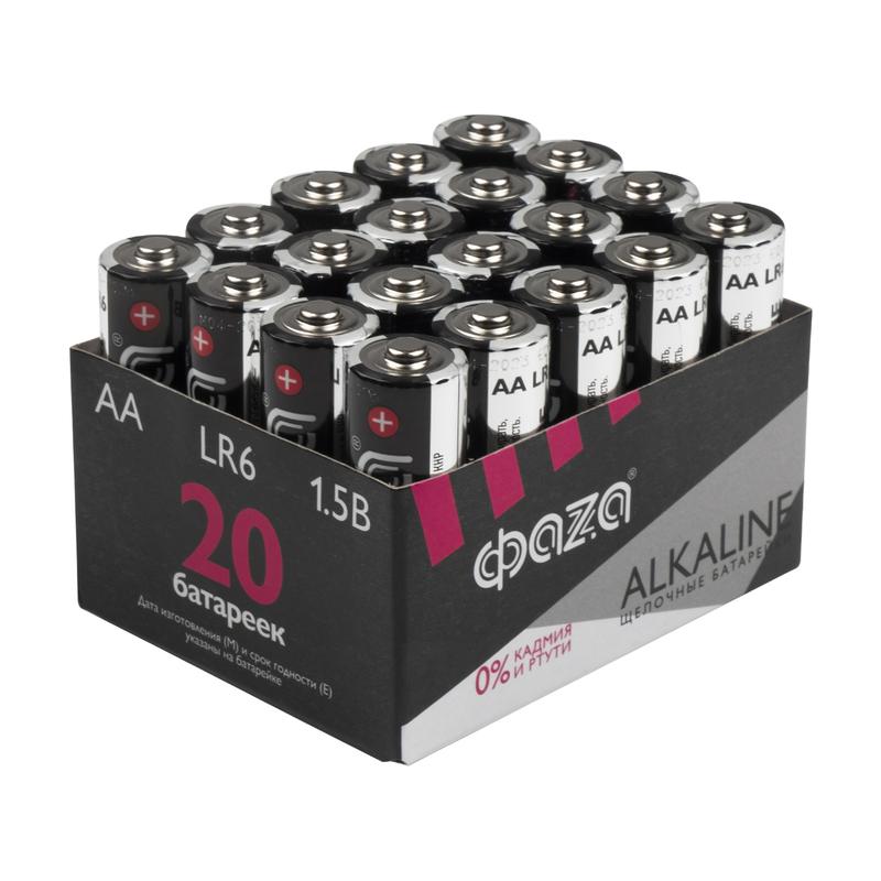 1366135.jpg Элемент питания алкалиновый AA/LR6 1.5В Alkaline Pack-20 (уп.20шт) ФАZА 5028098 — изображение 1