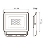 Прожектор светодиодный СДО-10 20Вт 6500К IP65 230В ДО GR ФАZА 5032057 — изображение 2