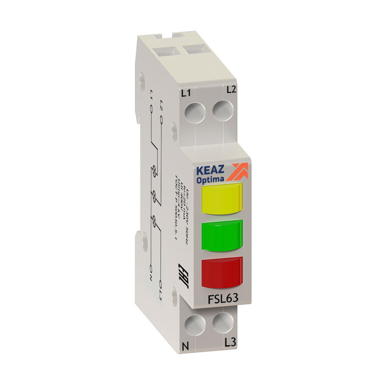 138626_1.png Индикатор фаз световой OptiDin FSL63 230A УХЛ3 КЭАЗ 138626 — изображение 1