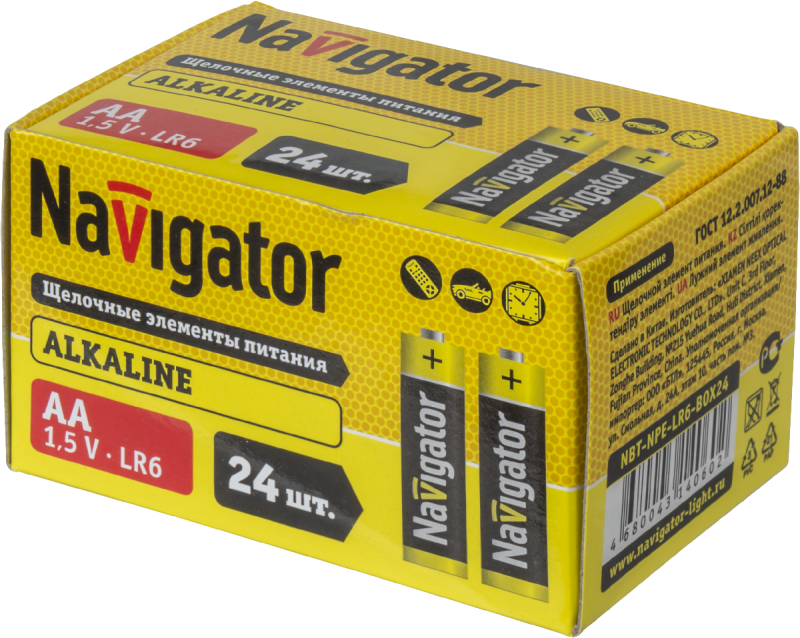 14060_1.png Элемент питания алкалиновый AA/LR6 14 060 NBT-NPE-LR6-BOX24 (уп.24шт) Navigator 14060 — изображение 1