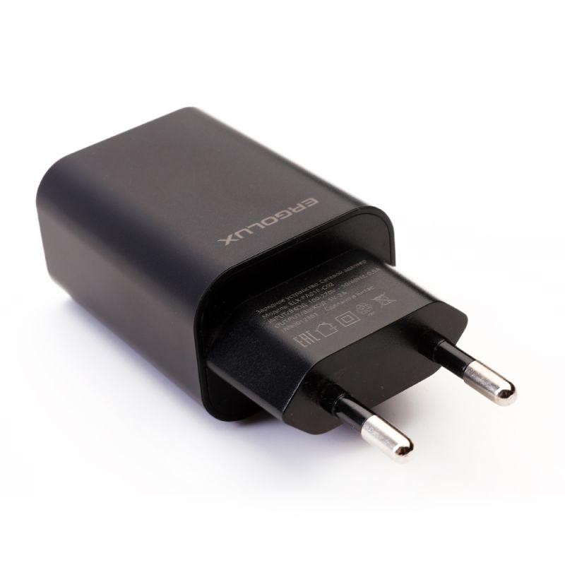15107_1.jpeg Адаптер сетевой ELX-РA01P-C02 ПРОМО 1USB 100-220В 5в/2А пакет черн. ERGOLUX 15107 — изображение 1
