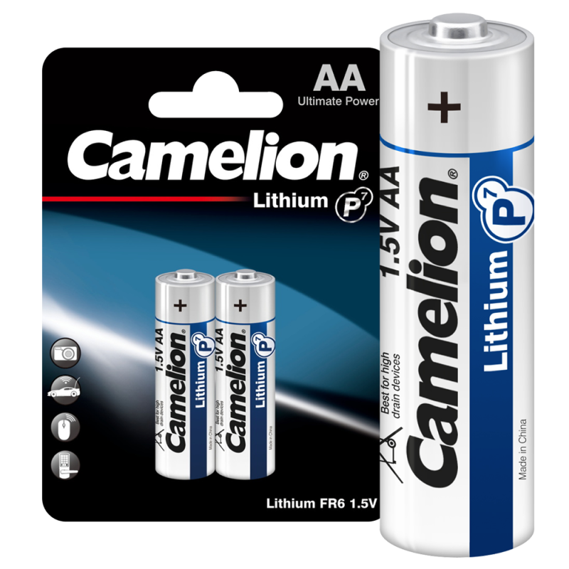 15241_1.png Элемент питания литиевый AA/FR6 1.5В Lithium FR6-BP2 BL2 (уп.2шт) Camelion 15241 — изображение 1