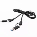 Кабель 4 в 1 USB/Type C-Type C/Lightning 5А 60Вт 1.2м З+ПД коробка черн. Ergolux 15248 — изображение 3