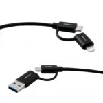 Кабель 4 в 1 USB/Type C-Type C/Lightning 5А 60Вт 1.2м З+ПД коробка черн. Ergolux 15248 — изображение 2