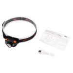 Фонарь аккумуляторный налобный AccuH1-L5WZ-og zoom LED 5Вт + 2хRED SMD IP54 5 режимов: 100проц. 180лм 3.5ч/50проц. 110лм 5.5ч/30проц. 65лм 15ч/красн. 28ч/мигающ. красн. 12ч аккум. 0.8А.ч управл. жестами черн./оранж. JazzWay 5036611 — изображение 4