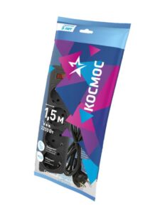 Удлинитель с сетевым фильтром 4х1.5м с заземл. 10А IP20 2.2кВт 3х0.75 с предохранителем с выкл. с индикатором сети КОСМОС FKsm1.5m-4g(B) — изображение 2