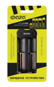 Устройство зарядное L-71USB 2х500мА Li-ion (16340/17650/18650/26650/20700 и др.) 4.2В DC USB-MicroUSB в компл. ФАZА 5032385 — изображение 2
