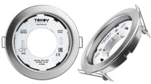 Светильник GX 53-MCH-1 106х48мм матов. хром металл+пластик TOKOV ELECTRIC TOK-GX53-MCH-1 — изображение 2