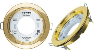 Светильник GX 53-G-1 106х48мм зол. металл+пластик TOKOV ELECTRIC TOK-GX53-G-1 — изображение 2