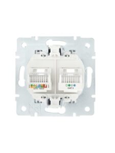 Розетка компьютерная + телефонная 1-м СП Vesna механизм бел. LEZARD 742-0288-143 — изображение 2