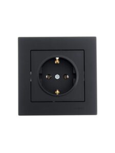 Розетка 1-м СП Vesna с заземл. ПБТ механизм черн. бархат LEZARD 742-4288-122B — изображение 2