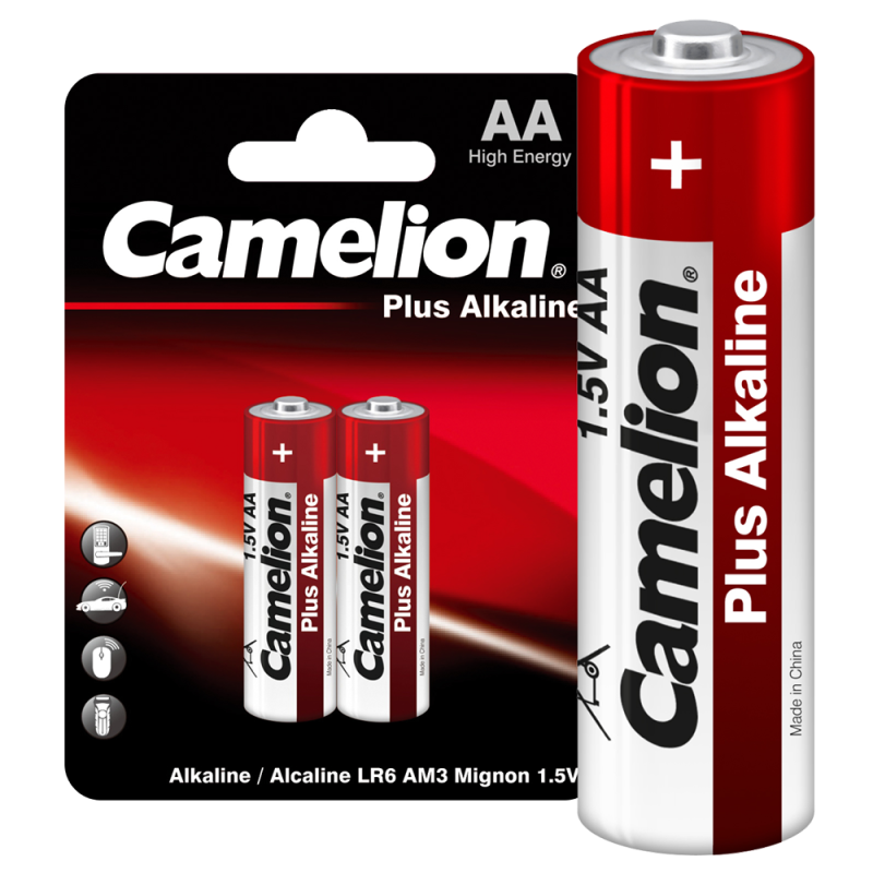 1652_1.png Элемент питания алкалиновый AA/LR6 1.5В Plus Alkaline LR6-BP2 BL-2 (блист.2шт) Camelion 1652 — изображение 1
