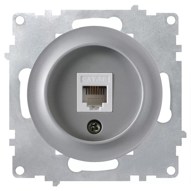 1656679.jpg Розетка компьютерная 1-м СП Florence RJ45 кат.5E механизм сер. (1E20701302) OneKeyElectro 2172839 — изображение 1