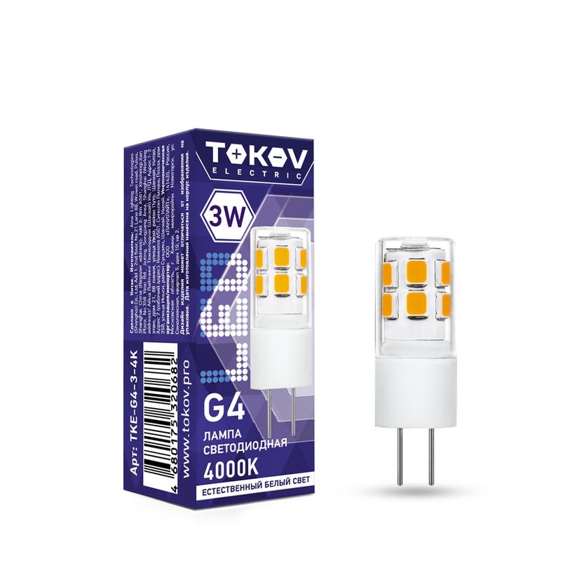 1660428.jpg Лампа светодиодная 3Вт Capsule 4000К G4 220-240В TOKOV ELECTRIC TKE-G4-3-4K — изображение 1