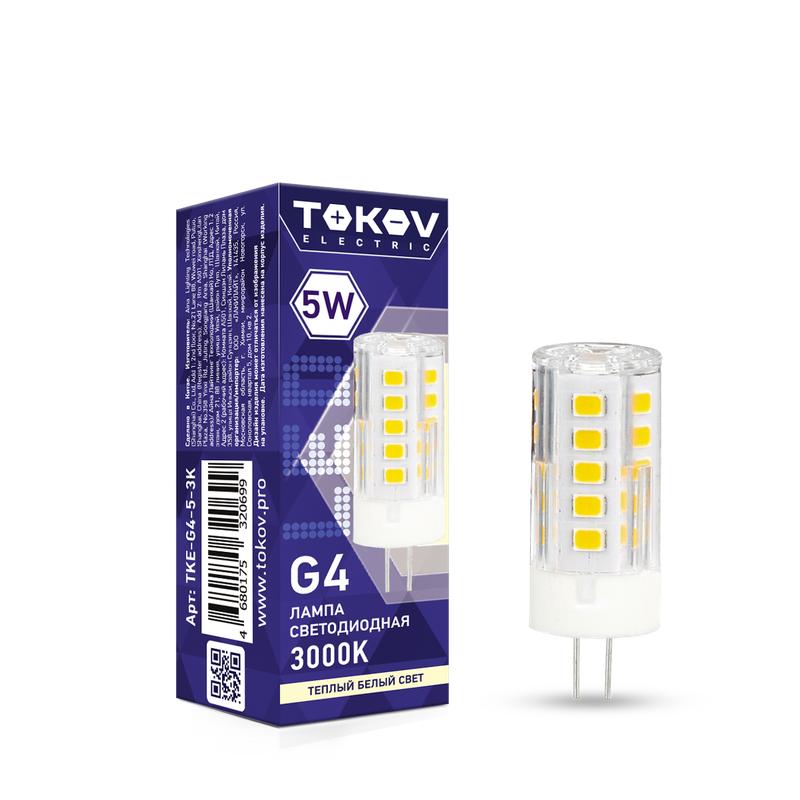 1660429.jpg Лампа светодиодная 5Вт Capsule 3000К G4 220-240В TOKOV ELECTRIC TKE-G4-5-3K — изображение 1