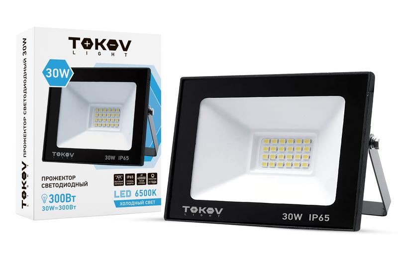 1686633.jpg Прожектор светодиодный 30Вт 1700лм 6500К IP65 черн. (TKL) TOKOV ELECTRIC TKL-FL/LED-30-6.5K-IP65 — изображение 1