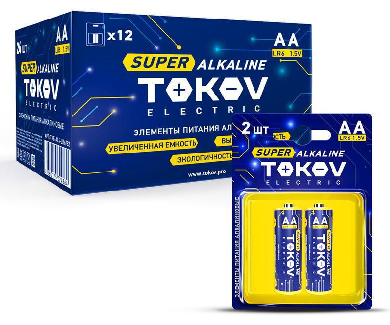 1698883.jpg Элемент питания алкалиновый AA/LR6 (блист.2шт) TOKOV ELECTRIC TKE-ALS-LR6/B2 — изображение 1