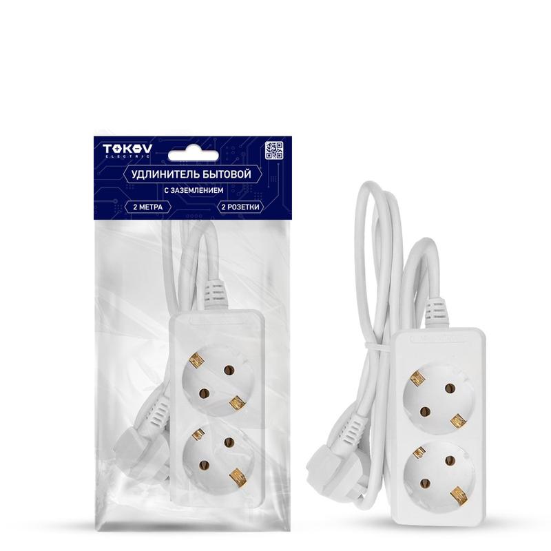 1701094.jpg Удлинитель 2х1.5м с заземл. 10А 3х0.75 TOKOV ELECTRIC TKE-C01-BU2-1.5-075-Z — изображение 1