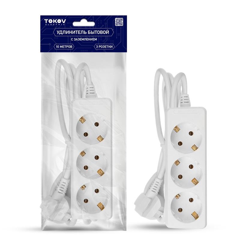 1701118.jpg Удлинитель 3х10м с заземл. 16А 3х1 TOKOV ELECTRIC TKE-C01-BU3-10-1-Z — изображение 1