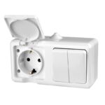 Блок ОП Dita (розетка 16А 250В с заземл. + 2-кл. выкл. 10А) IP54 бел. TOKOV ELECTRIC TKL-DT-V2RZ-C01-IP54 — изображение 2