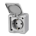 Розетка 1-м ОП Dita 16А IP54 250В с заземл. с крышкой сер. TOKOV ELECTRIC TKL-DT-R1Z-C06-IP54 — изображение 2