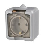 Розетка 1-м ОП Dita 16А IP54 250В с заземл. с прозр. крышкой сер. TOKOV ELECTRIC TKL-DT-R1Z-C06T-IP54 — изображение 2