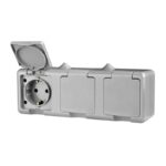 Розетка 3-м ОП Dita 16А IP54 250В с заземл. с сер. крышкой сер. TOKOV ELECTRIC TKL-DT-R3Z-C06-IP54 — изображение 2