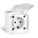 Розетка 1-м ОП Nix 16А IP54 250В с заземл. с крышкой бел. TOKOV ELECTRIC TKE-NX-R1Z-C01-IP54 — изображение 5