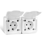 Розетка 2-м ОП Nix 16А IP54 250В с заземл. с крышкой бел. TOKOV ELECTRIC TKE-NX-R2Z-C01-IP54 — изображение 4