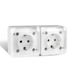 Розетка 2-м ОП Nix 16А IP54 250В с заземл. с прозр. крышкой бел. TOKOV ELECTRIC TKE-NX-R2Z-C01T-IP54 — изображение 3