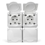 Розетка 4-м ОП Nix 16А IP54 250В с заземл. с крышкой бел. TOKOV ELECTRIC TKE-NX-R4Z-C01-IP54 — изображение 2