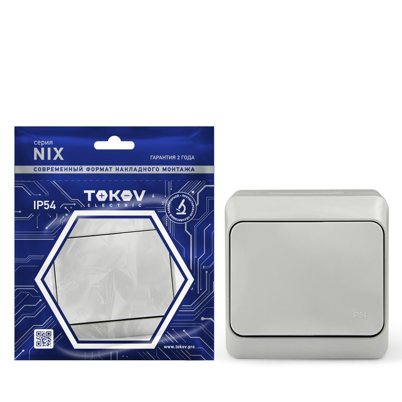 1712874.jpg Выключатель 1-кл. ОП Nix 10А IP54 250В сер. TOKOV ELECTRIC TKE-NX-V1-C06-IP54 — изображение 1