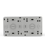Розетка 2-м ОП Nix 16А IP54 250В с заземл. с прозр. крышкой сер. TOKOV ELECTRIC TKE-NX-R2Z-C06T-IP54 — изображение 2